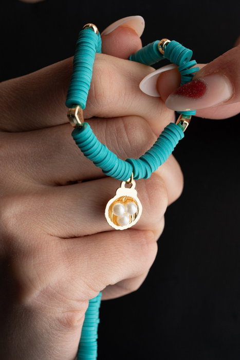 Heliophilia Silver Collar Multicolor con Colgante de Latón y Cobre